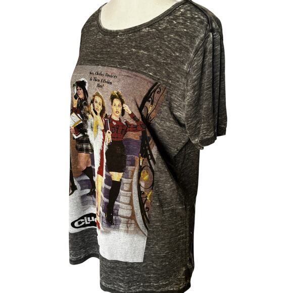 Clueless Movie T Shirt Womens Large Gray Graphic Distressed Relaxed Blouse - Picture 3 of 7